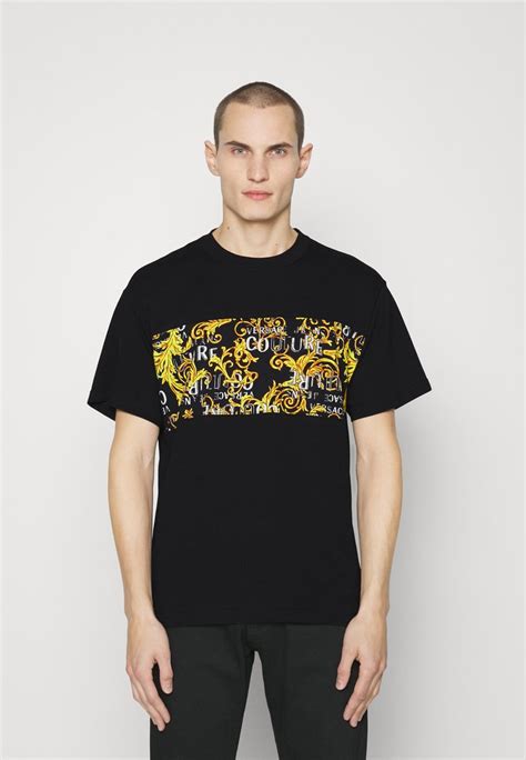 versace jeans couture black & gold baroque shirt|Versace Jeans Couture online shop.